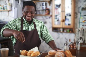 Man at bakery - Launch web design services